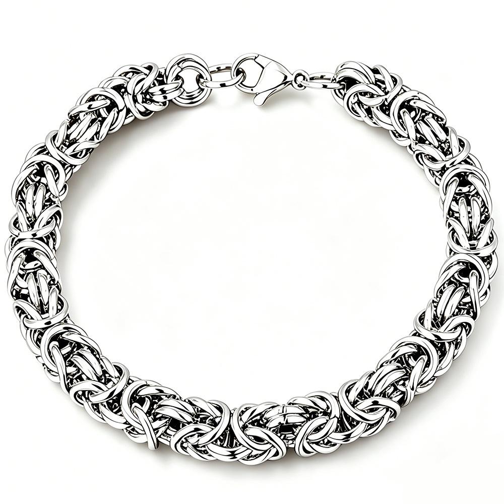 Titanium Steel Bamboo Joint Chain Bracelet Necklace for Men & Women - Simple Polished Design with Stainless Steel Ornaments