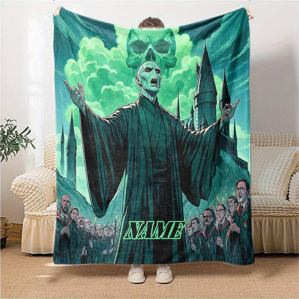 Custom Name Elegant Gothic Crest blanket for Couch & Bed, Plush Cozy Fuzzy Blanket Super Soft & Warm Blankets for Fall and Winter. 090874