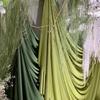 Green Stretch Milk Silk Fabric for Wedding and Hotel Drapes