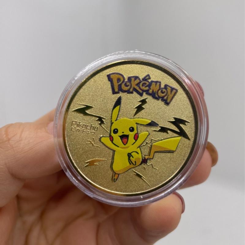 Pokemon Anime Gold Coin Game Commemorative Coin Pikachu Collection- Cute Decorative Piece