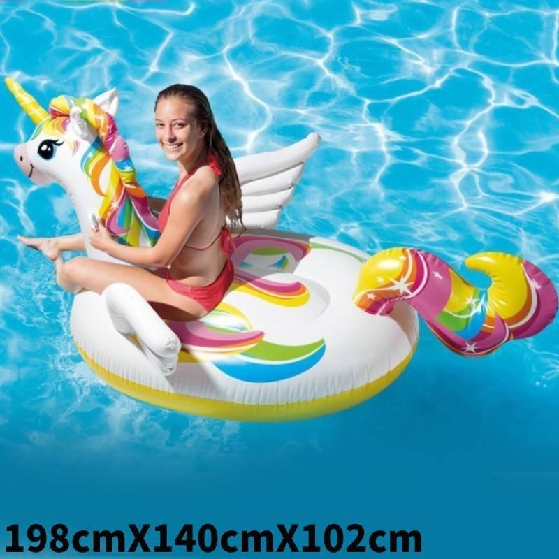 Intex Pvc Inflatable Ride-on Animal Swim Floats For Kids And Adults With Fun Designs
