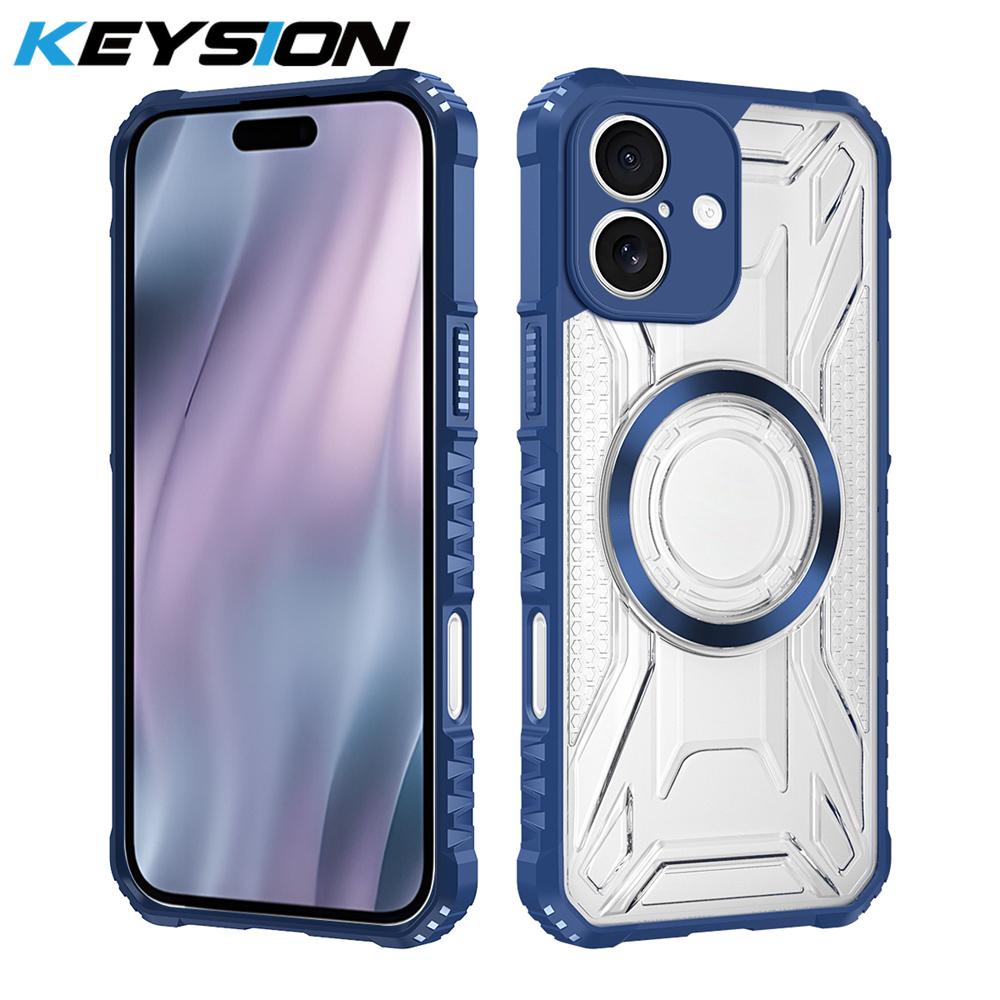 KEYSION Transparent Magnetic Case for iPhone 17 Pro Max Soft Silicone+PC Heavy Duty Shockproof Phone Cover for iPhone 17 17 Air
