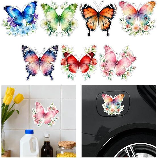 

CHGCRAFT 7 Pcs Scratch Cat Car Stickers Self Adhesive Car Decals Cat Stickers Waterproof Car Decal for Car Motorcycle Helmet Window Home Decor, Butterfly