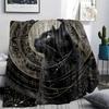 Black Cat Print Flannel Blanket, High Quality Comfortable for All Seasons, Home Decor, Warmth and Comfort, Perfect for Christmas Gifts