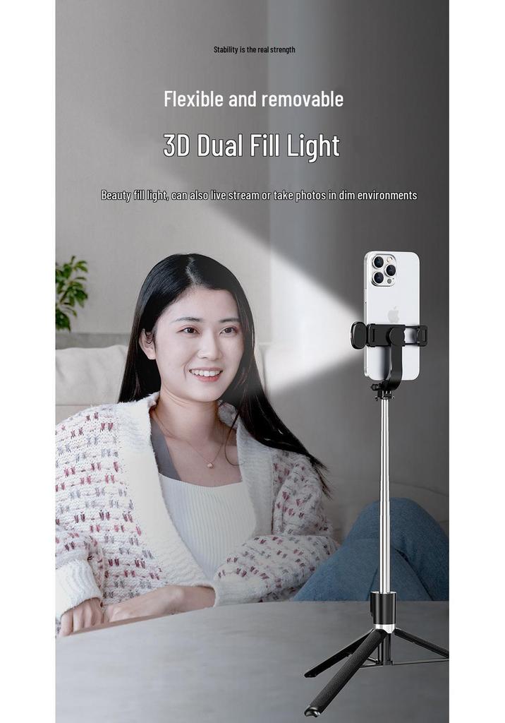 1.7m Portable Selfie Stick & Tripod with Bluetooth Remote for Live Streaming