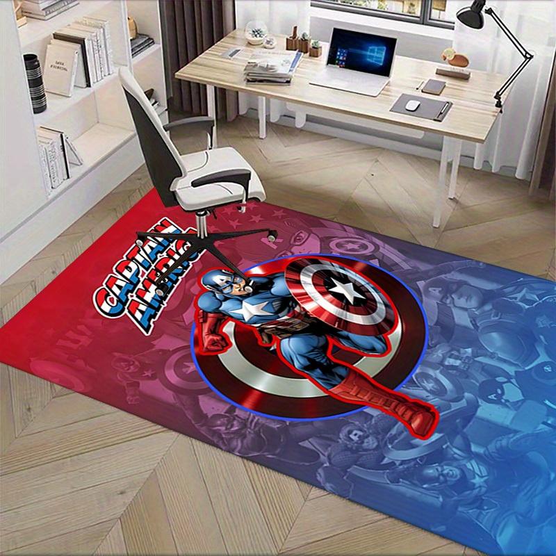 3D Printed Captain America,Shield,Hero Anti-Slip Rug - Machine Washable Office Rug for Living Room, Bedroom, Office - Multiple Sizes