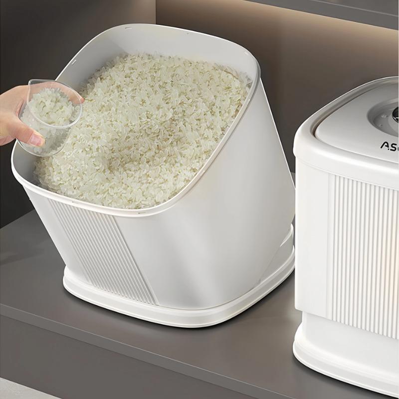 6KG Rice Container Rice Storage Box Sealed Cereal Dispenser with Buckle Insect Proof Grain Pet Food Container Kitchen Organizer