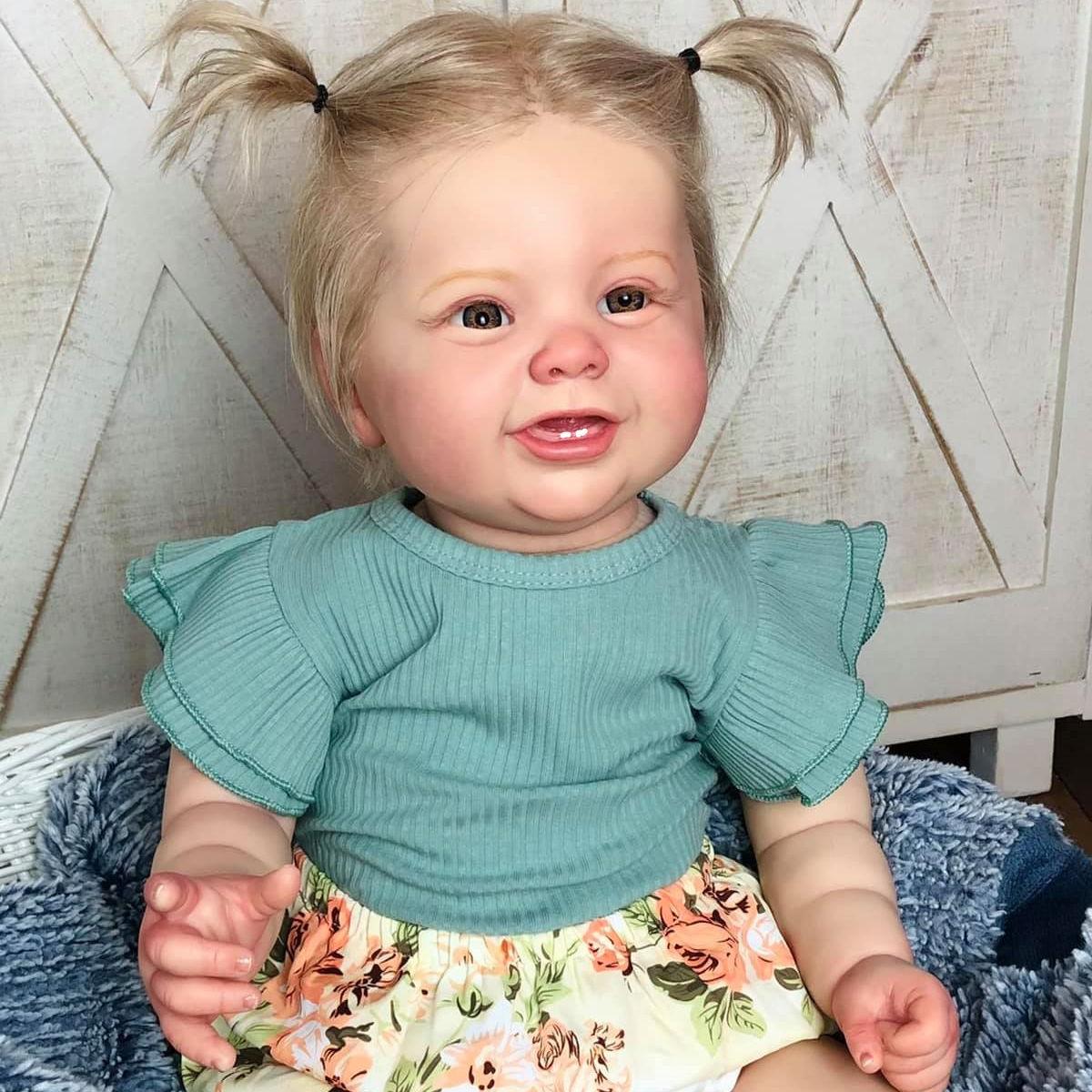 

BZDOLL 60 см 24 дюйма Кожа с 3D-покраской Реалистичный Мягкий Винил Реборн для Девочки Принцессы Малышки Художественная Кукла с Сосудистой Сеточкой vinyl,fabric