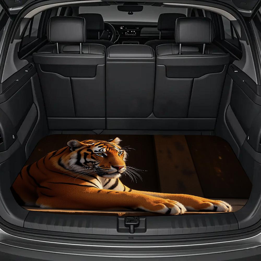 1Pcs Realistic Tiger Pattern Car Trunk Mat with Anti Slip Cargo Liner Waterproof Rear Storage Protector Floor Mat for SUV Sedan