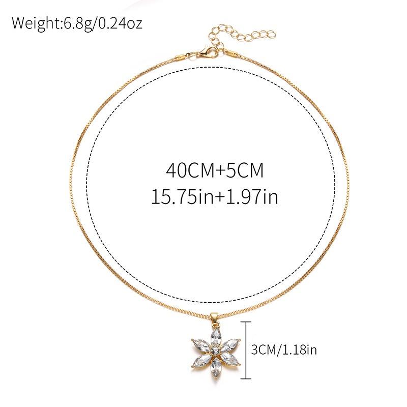Flower Necklace New Alloy Jewelry Pendant Versatile Simple Niche High-end Jewelry Accessories Women