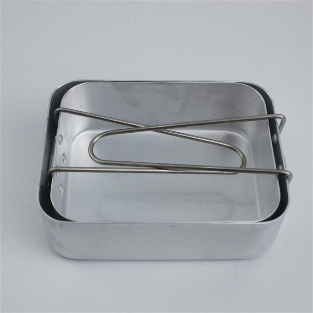 Aluminum Two-Piece Lunch Box Set Lightweight Portable Design for Outdoor Use Camping Picnic Travel
