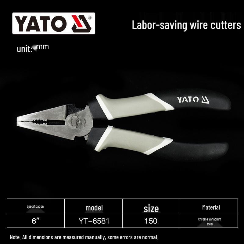 YATO Industrial Needle Nose & Diagonal Cutting Pliers Combo with Wire Strippers