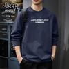 JEEP SPIRIT Men's Loose Fit Cotton Long Sleeve T-Shirt with Logo