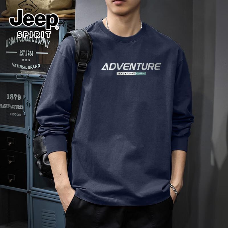 

Мужская хлопковая футболка с длинным рукавом свободного кроя JEEP SPIRIT с логотипом XL