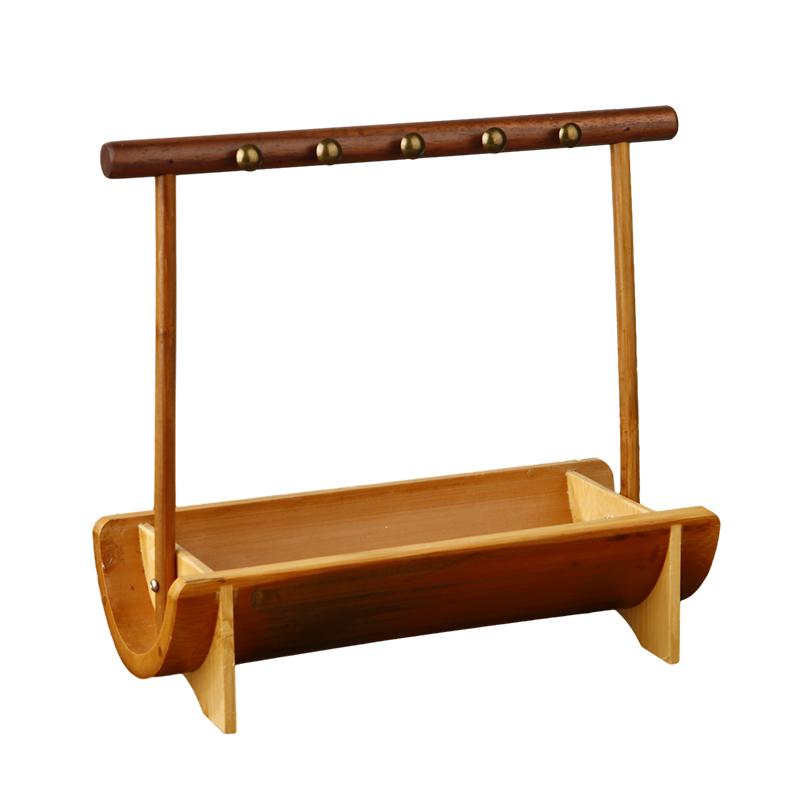 

Natural Walnut Jewelry Holder Bracelet Earrings Necklace Watch Jewelry Organizer Holder Stand with Bamboo Base Rack Hanger