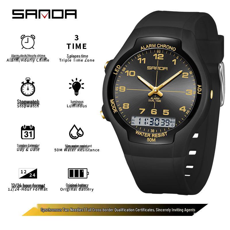 SANDA Dopamine Trend Waterproof Casual Wristwatch for Men and Women