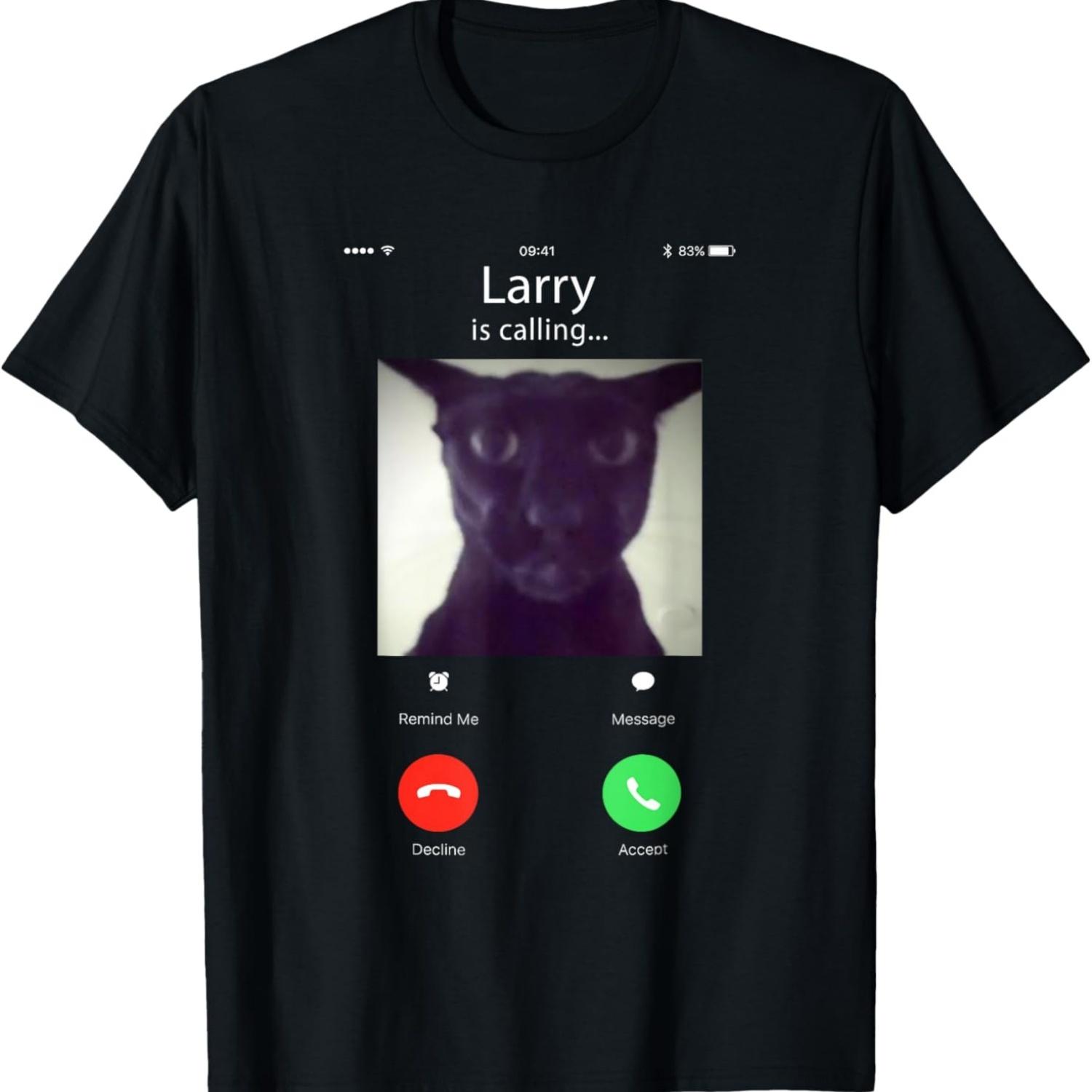 Evil Larry Cat Funny Cat Meme Lover T-Shirt for Men Women Kids S