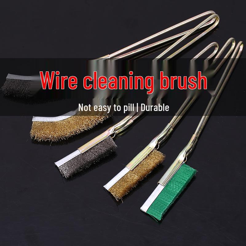 Industrial Stainless Steel & Copper Wire Brush with Handle for Grill Polishing and Rust Removal