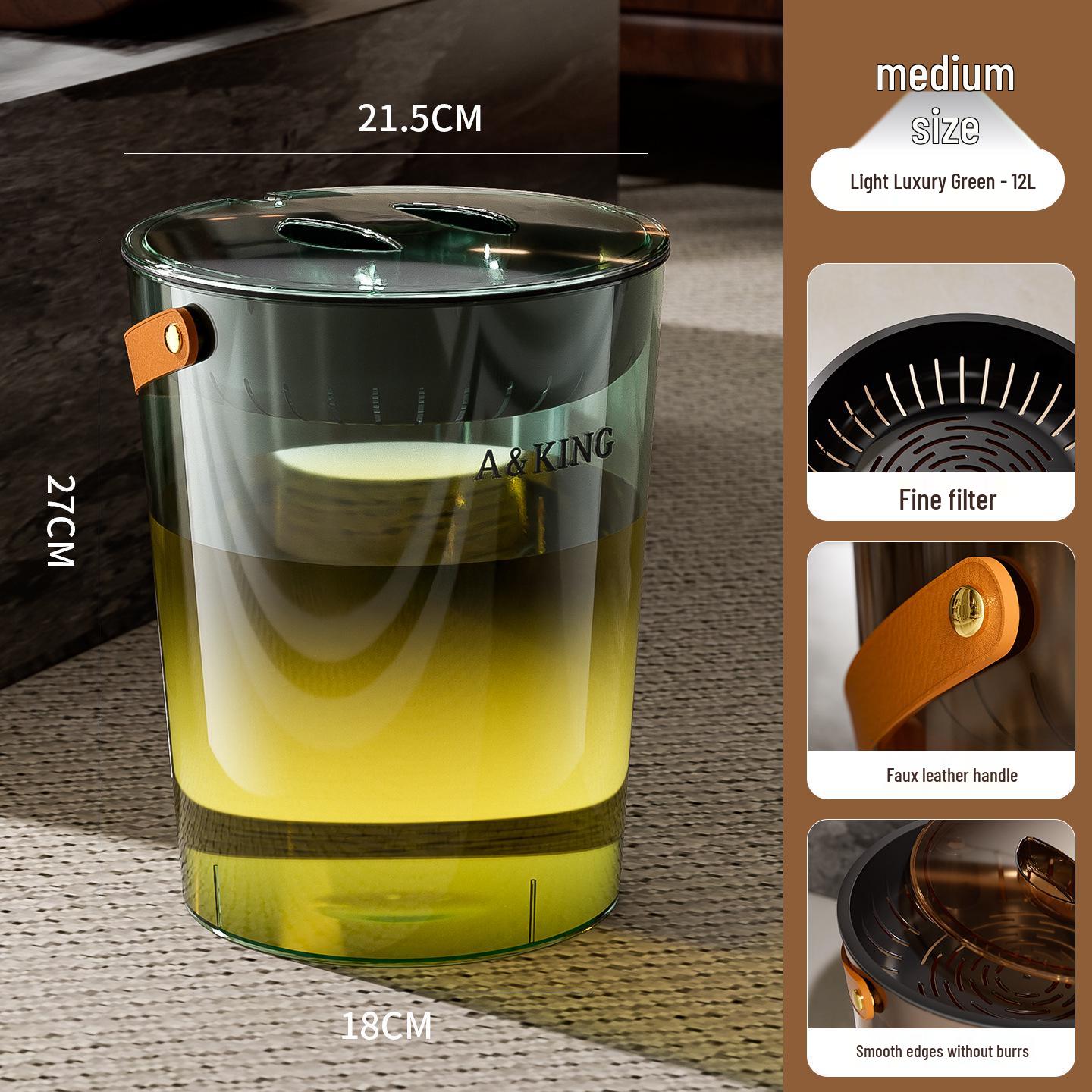 Transparent Tea Table Wastewater and Dregs Bucket 16L + Tea Pipe Set