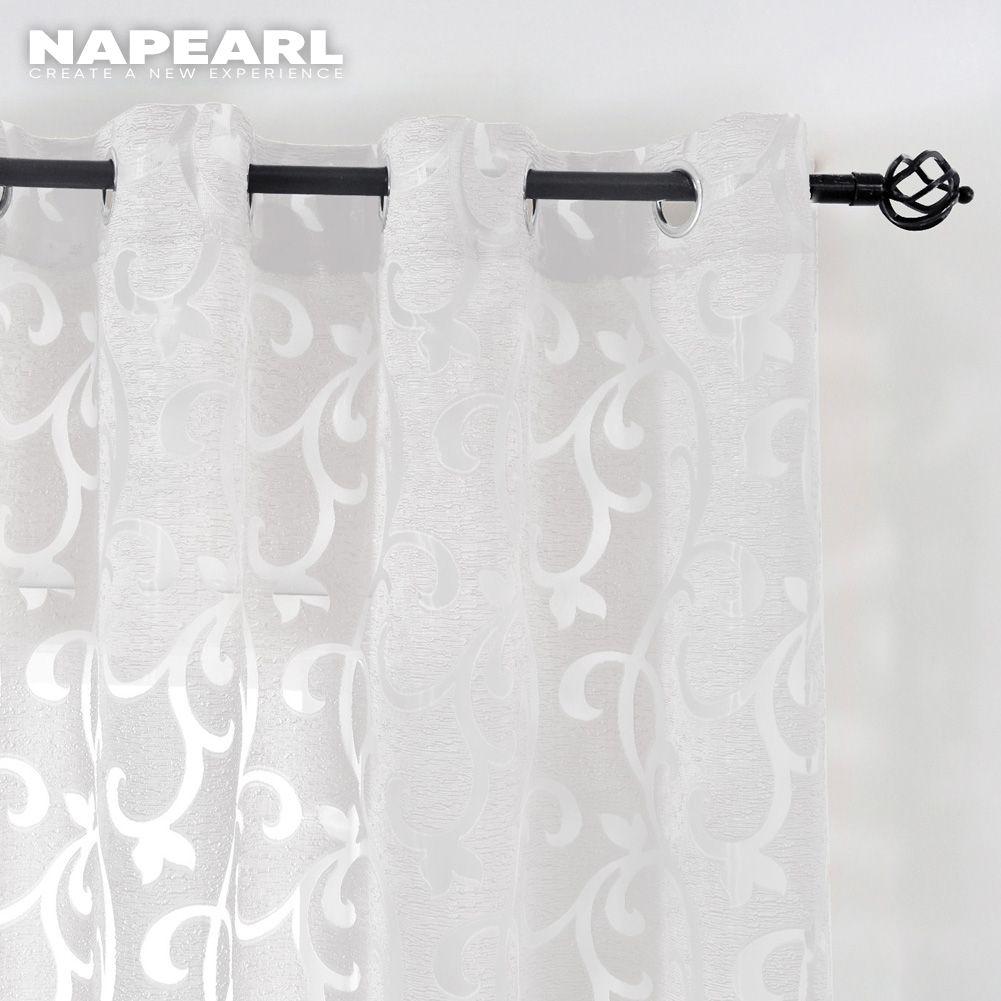 1PC NAPEARL Modern Fashion Jacquard Tulle Sheer Curtain for Living Room Bedroom Home Decor