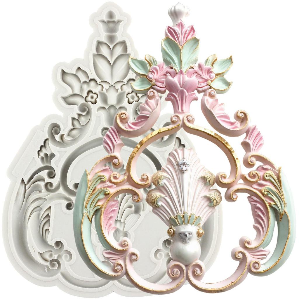Baroque Silicone Mold Curlicues Scroll Lace Fondant Molds Cake Decorating Tools Cupcake Topper Candy Sugar Craft Gum Paste Polymer Clay
