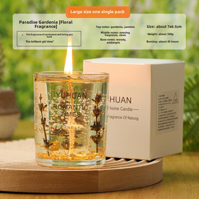 DIY Real Flower Jelly Scented Candle Cup - Creative Souvenir Gift for Girls' Bedroom with Long-Lasting Fragrance.