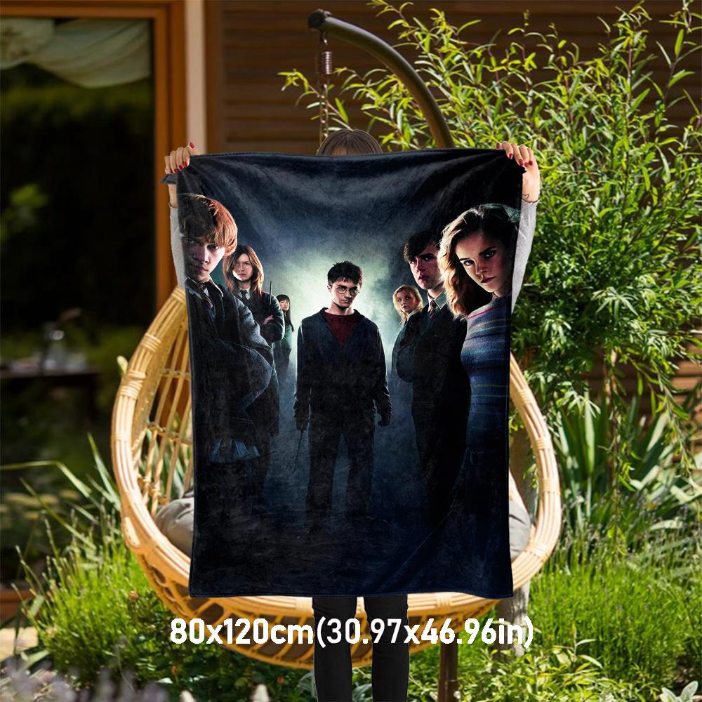 1pc Harry Potter Hogwarts Friendship Outdoor Flannel Throw Blanket All Season Soft Warmth,Home Decor 1031214