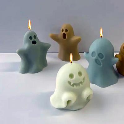 Moule en silicone pour bougies fantômes d'Halloween, 1 pièce, pour faire soi-même des bougies parfumées, en plâtre, en résine, pour Halloween, cadeau