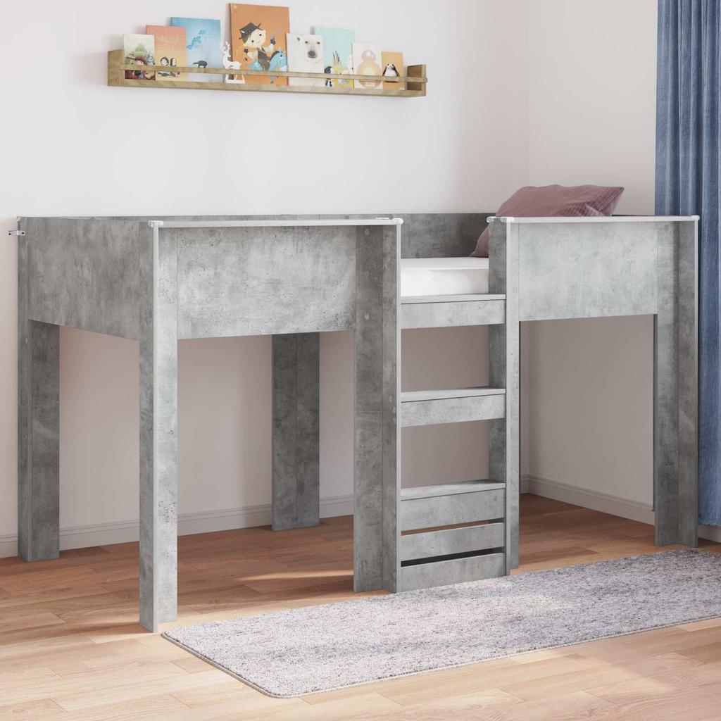 Kids Bunk Bed Concrete Grey 80 x 200 cm Engineered Wood