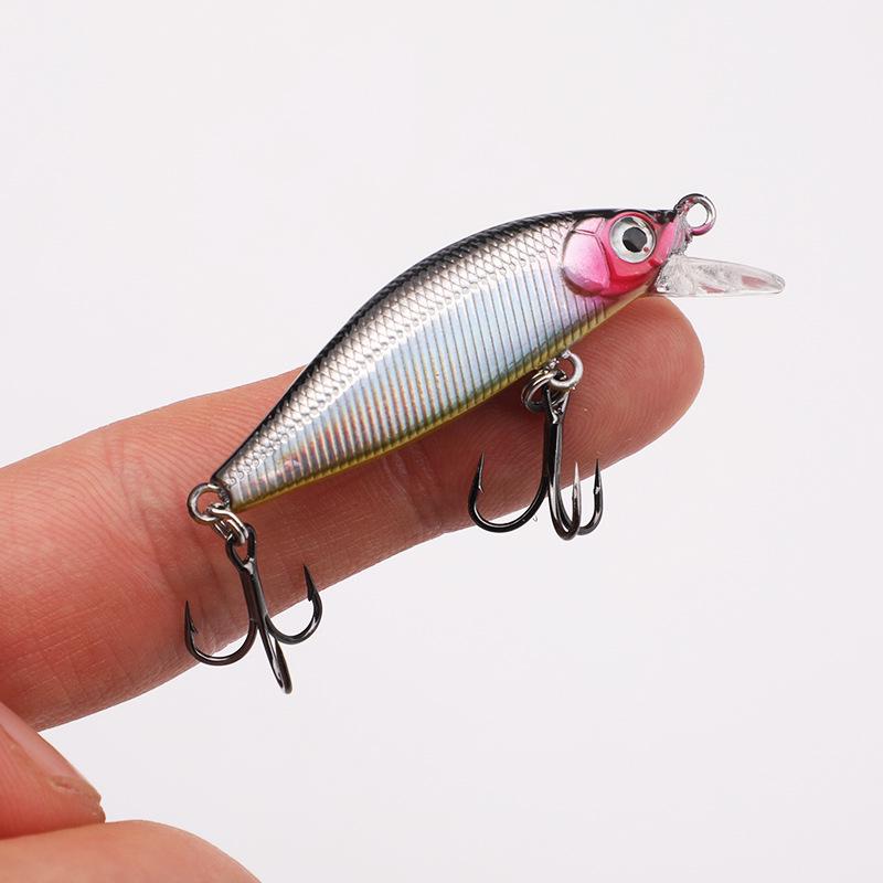 Lure Micro Minnow 5cm 3.2g, Long Cast Sinking Wobbler, Redeye Mandarin Fish Bass, All Water Layers