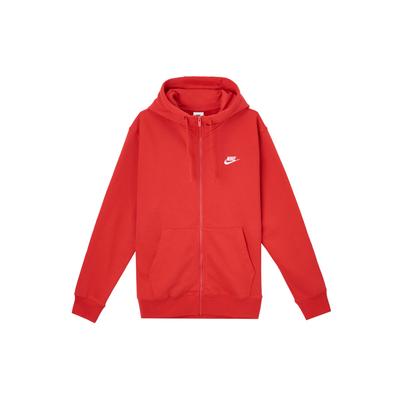 Sportswear Club Fleece Hooded Zip-Up Long Sleeve Jacket Men Jackets University-Red BV2646-657