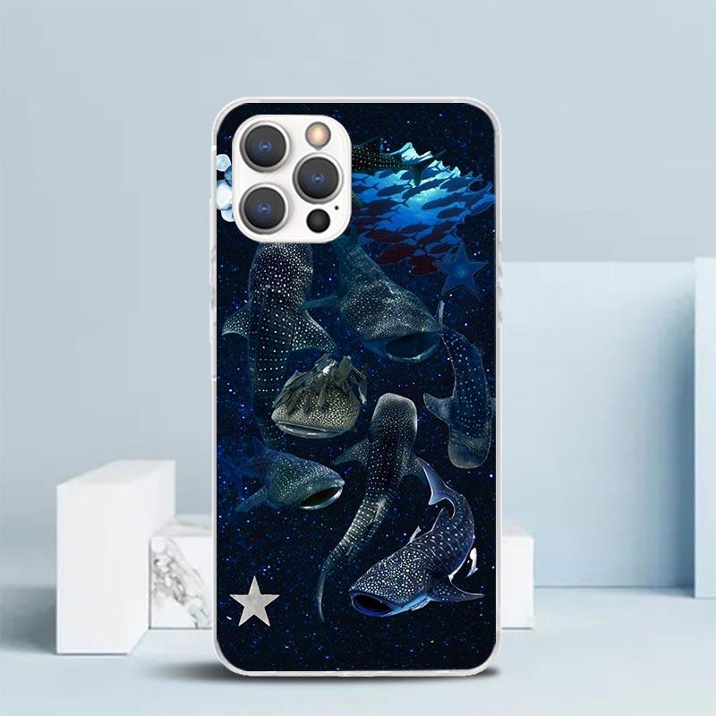 Ocean Whale Shark Soft Cover for iPhone 16 17 Air 15 14 Pro Max 16E Phone Case 13 Mini 12 11 7 SE 8 Print Pattern Fit Cases 16 1