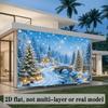 1Pcs Christmas Winter Snowy Forest Town Bridge Decoration Background Xmas Backdrop Decorations For Photo Studio Booth Party