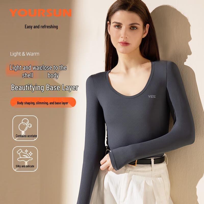 

Yiershuang Women s Milk Silk Antibacterial Moisturizing Base Layer Top 2XL