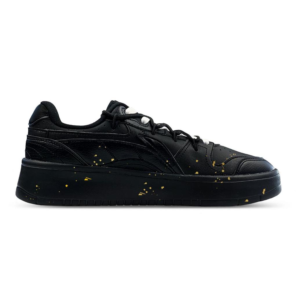 Li Ning Sycee V2 Cushioning, Wear Resistant Low top Skateboard Shoes Men's Black Gold AGCU515-5(Team652-)