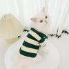 French Bull Casual Dog Stripe Sweatshirt Cotton Fabric Undershirt Cat T-shirt Vest Two-Footed Pet Clothing Sphinx Cat