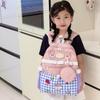 School bag new love primary school students 1-3 grades backpack plaid large-capacity batch