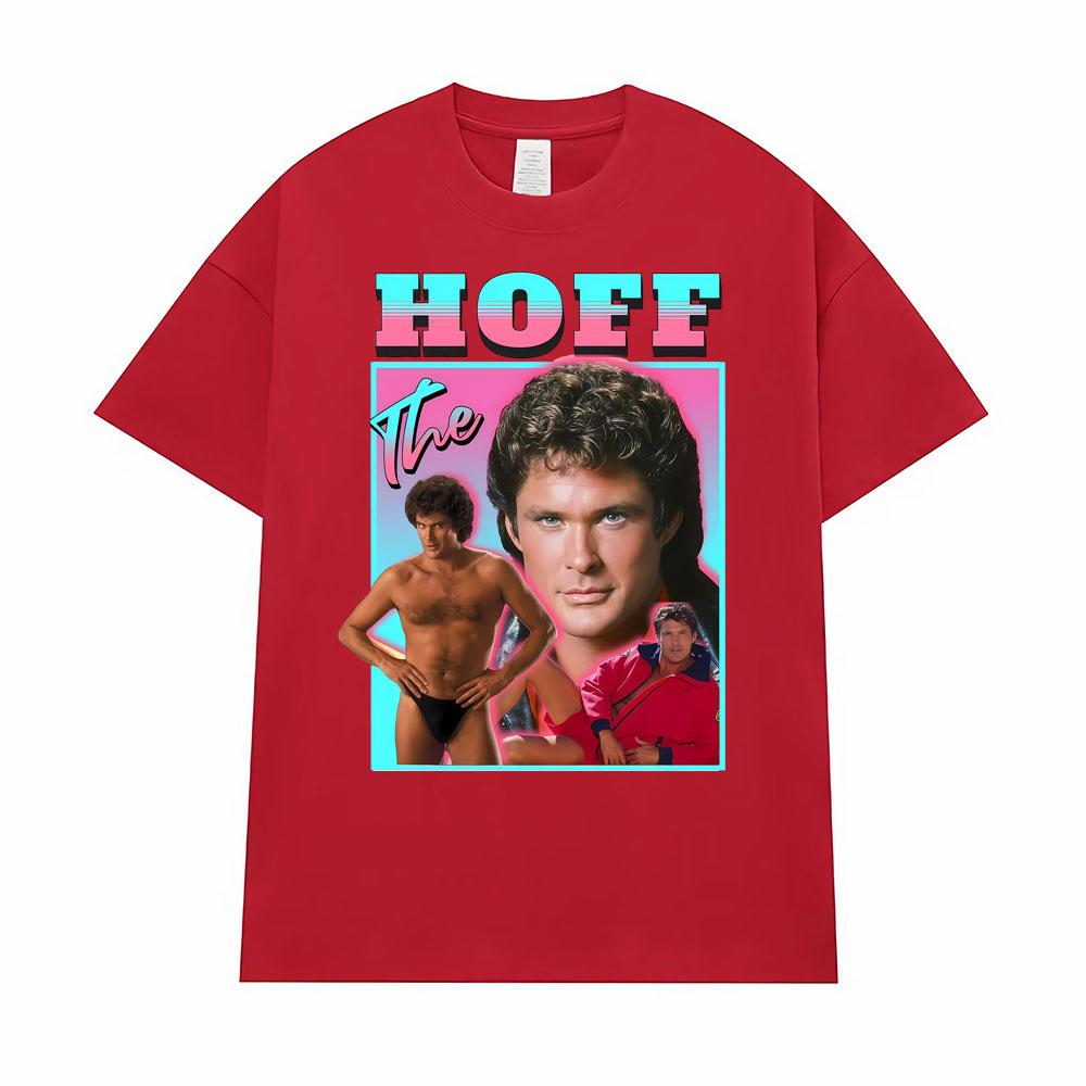 Hoff David Hasselhoff Homage Graphic Tshirt Unisexs Women Fashion Humor T Shirt Streetwear Short Sleeves Oversized Loose Tshirts