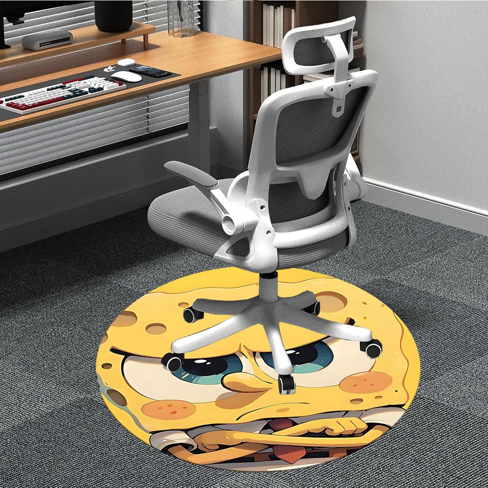 

1pc Spongebob Office Round Area Rug, Under Office Chairs Bedroom Living Room Home Decor, Room Decoa1022204 80cm by 80cm