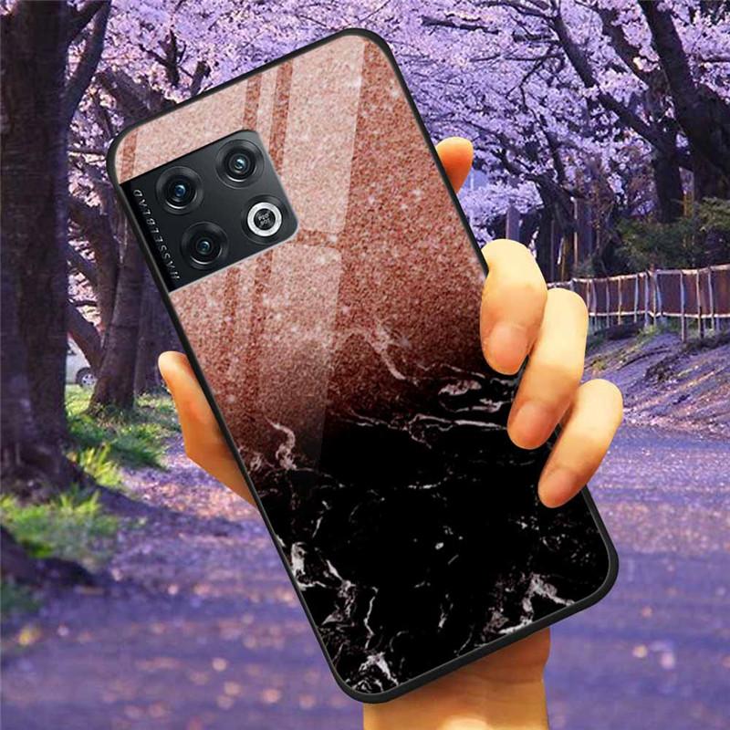 Für OnePlus 10 Pro 5G Hülle 6,7'' Gehärtetes Glas Sternenmarmor Harte Rückseite für One Plus 10Pro Funda Capa Oneplus10pro Coque