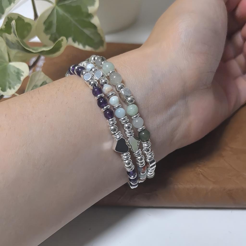 Love-themed Polyhedral Bead Bracelet Handmade Original Design Mood-enhancing Daily Wear & Self-gift Hand Jewelry