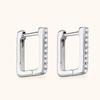 Elegant Square Moissanite Stud Earrings for Women - Trendy S925 Sterling Silver Ear Cuffs