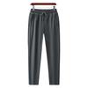 Men Outdoor Pants Drawstring Elastic Waist Loose Solid Color Zipper Pockets Soft Breathable Thickened Warm Casual Cold Resistant Men Sports