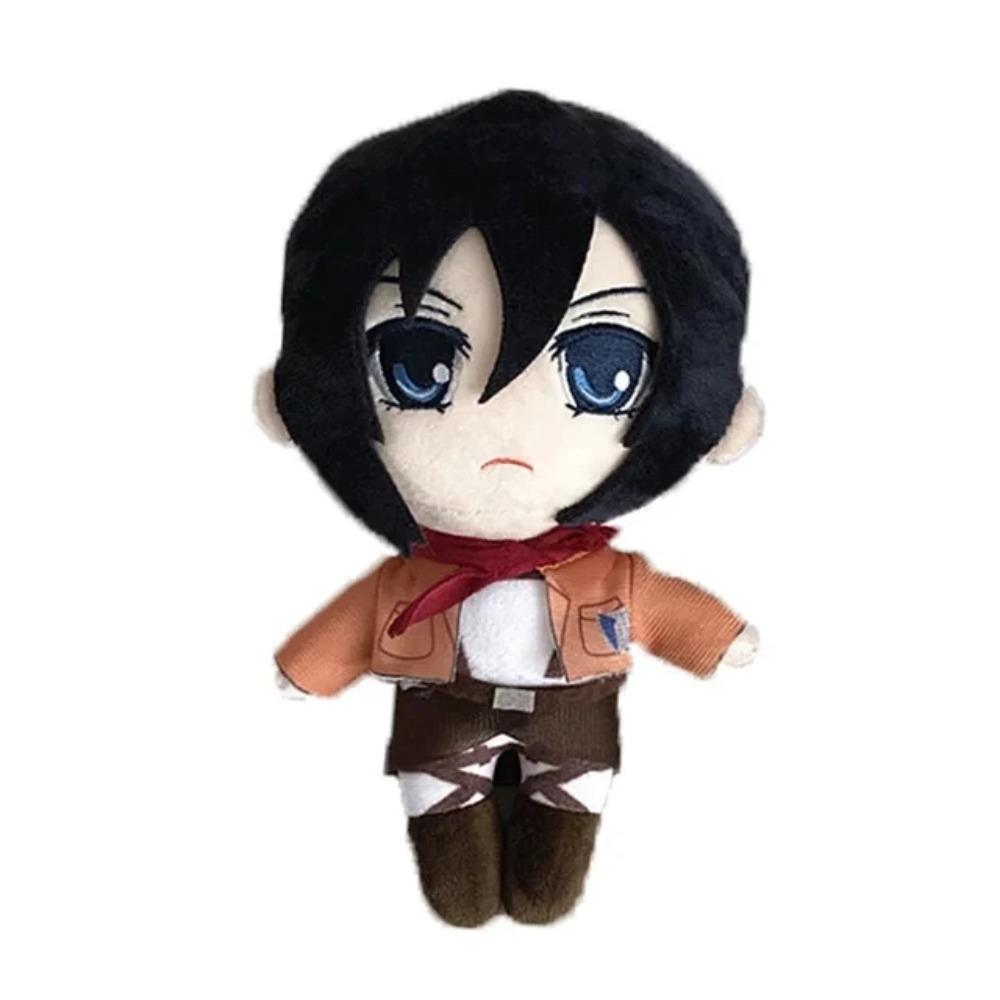 20cm Anime Titanlara Saldırı Peluş Oyuncak Bebek Kawaii Levi Eren Mikasa Sevimli Kawaii Koleksiyonu Yeşil Dolgulu Çocuklar İçin Doğum Günü Hediyeleri