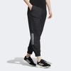 Adidas Logo Striped Print Elastic Waist Jogger Pants Women Bottoms Black HM7086