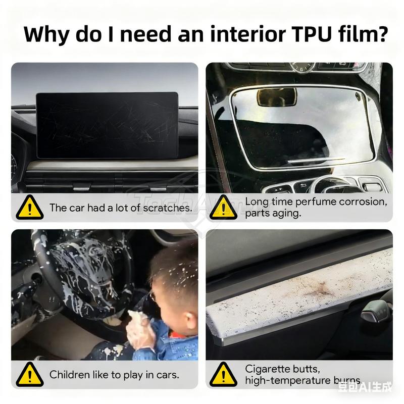 Car Interior TPU Protector Anti-scratch Film For VW Tiguan L Pro Auto Protective Transparent Anti-tear Sticker Trim Accessories