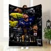 Neymar Jr 10 Brazil Trophies Collage Decorative Throw Blanket Soft Blanket for Couch Office Home Decor