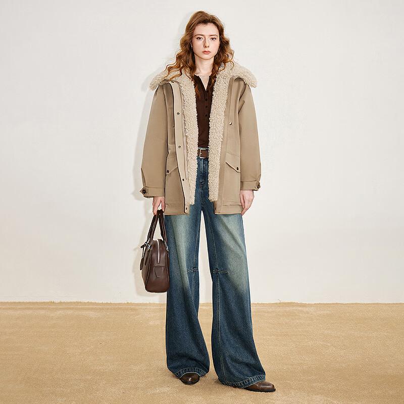 Chuyu Women's 2025 Winter 90% Down Teddy Fleece Barn Jacket