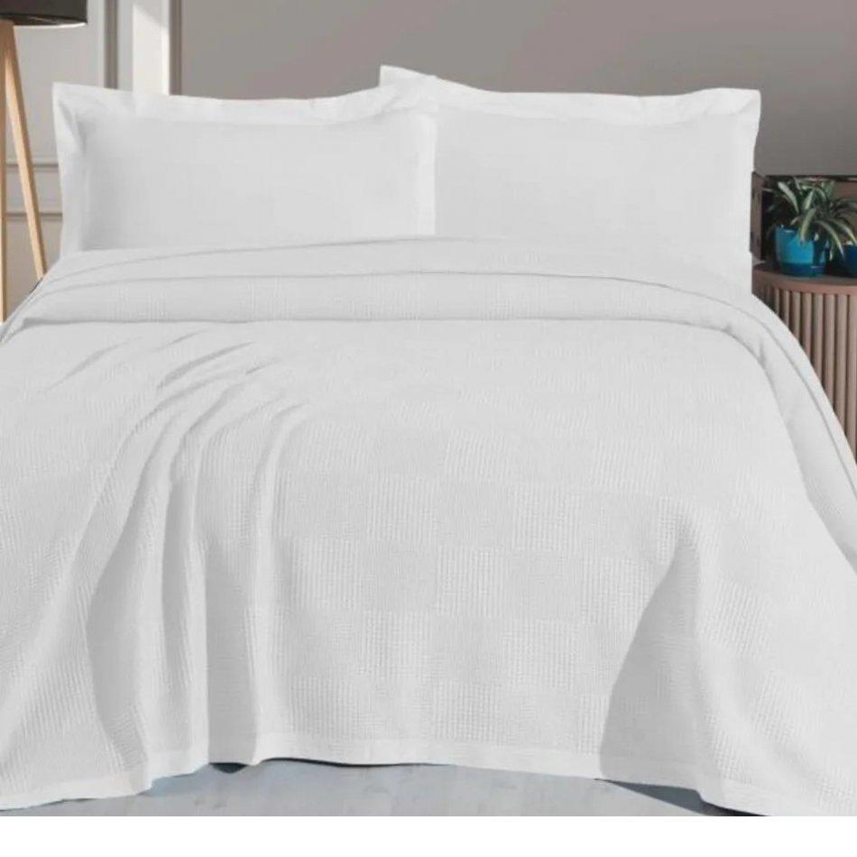 100 % Baumwolle, King-Size-Größe, 240 x 260 cm, Mehrzweck-Tagesdecke, Piqué-Sommerdecke, Sommerdecke