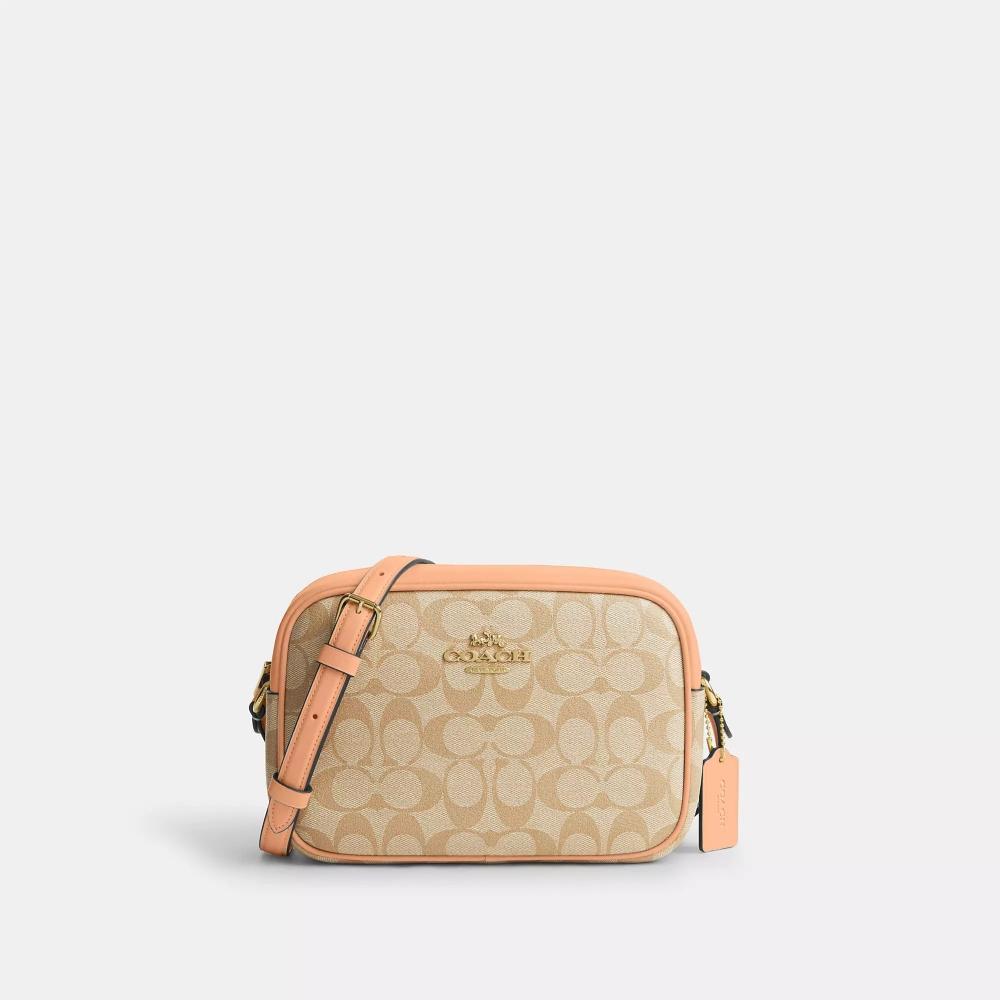 

Сумка для фотокамеры Coach Jamie из канвы Signature цвета хаки с выцветшим румянцем